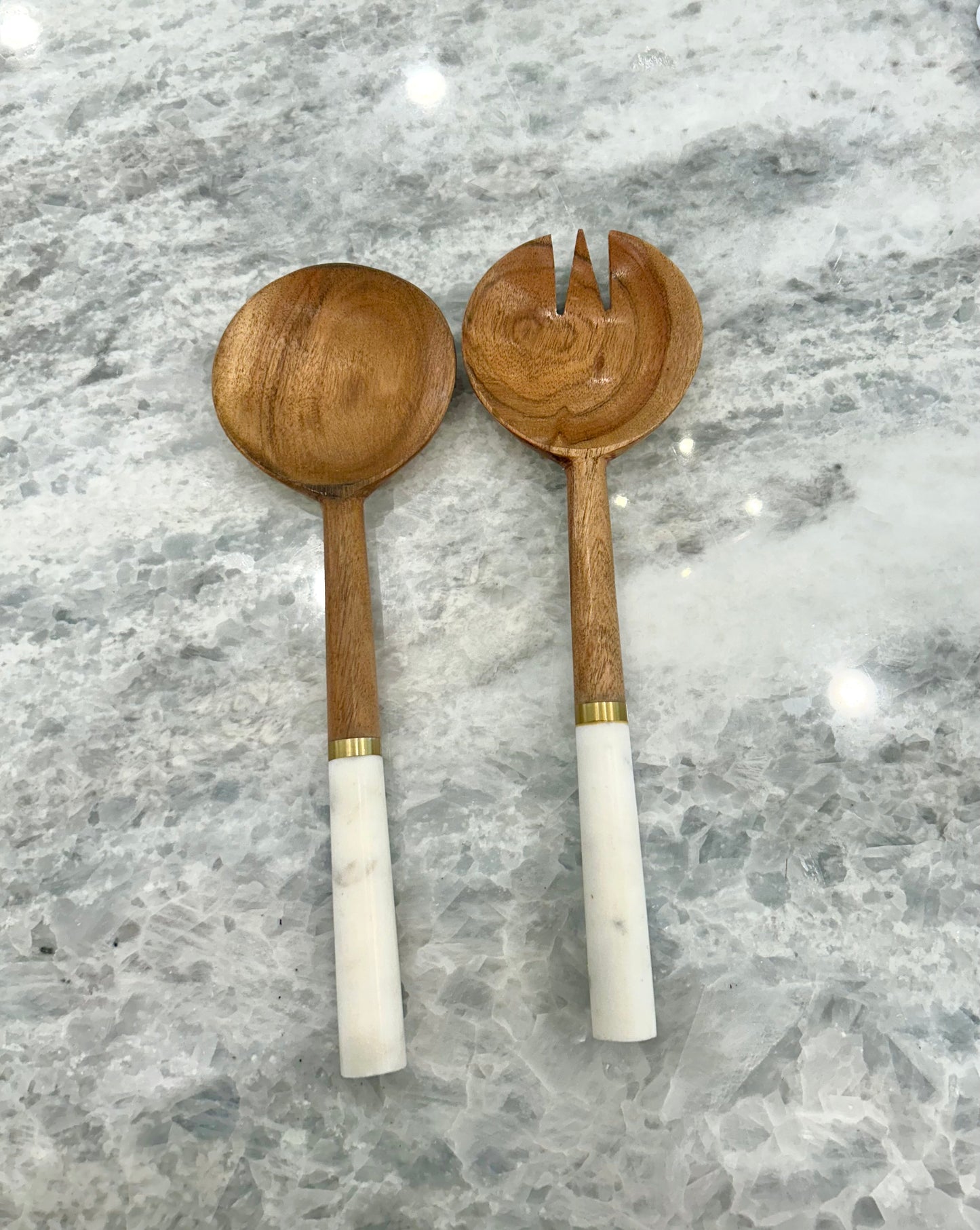 Marble and Wood Serving Spoon