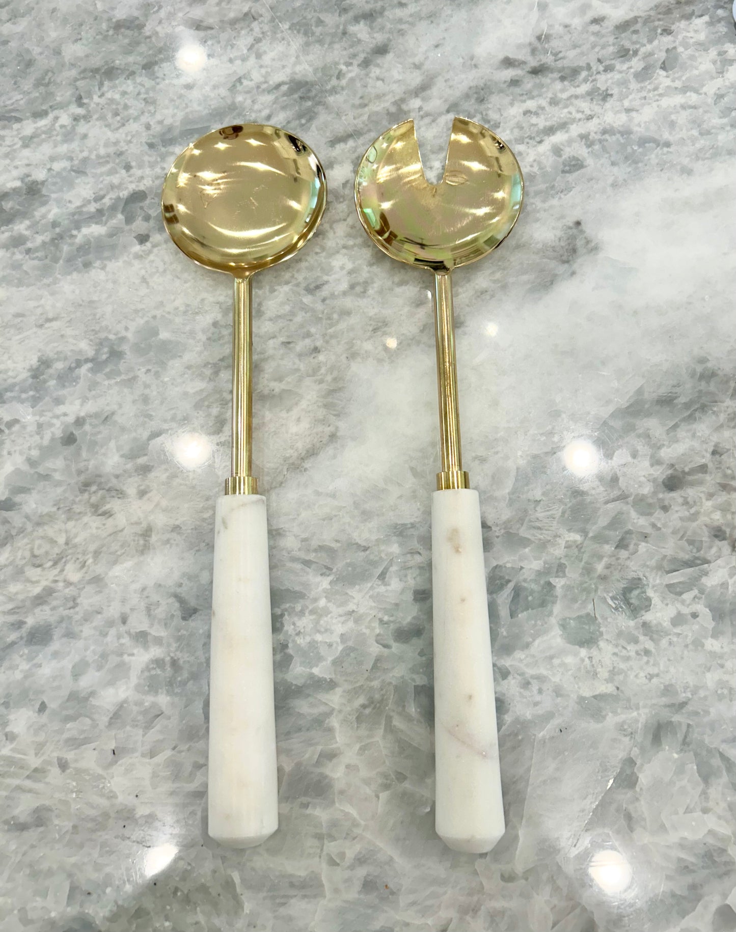 Marble and Gold Serving Spoon