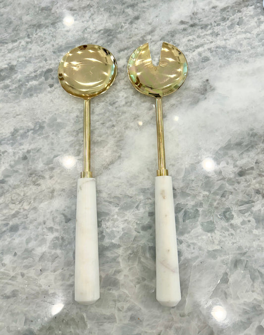 Marble and Gold Serving Spoon