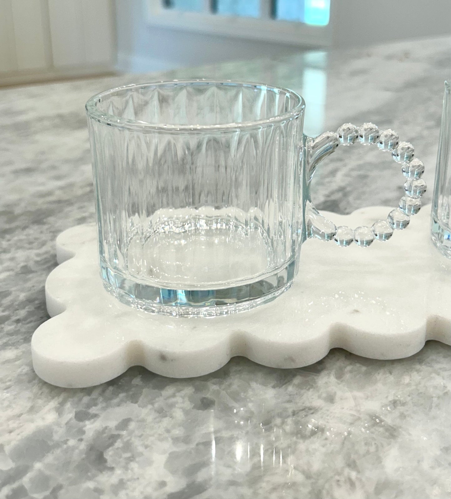 Glass Mugs with Beaded Handle