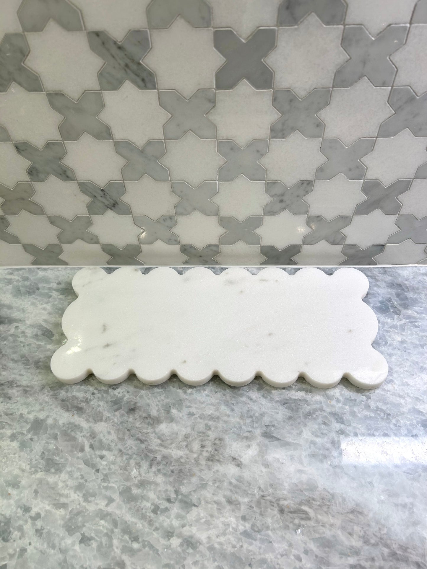 Scalloped Marble Tray