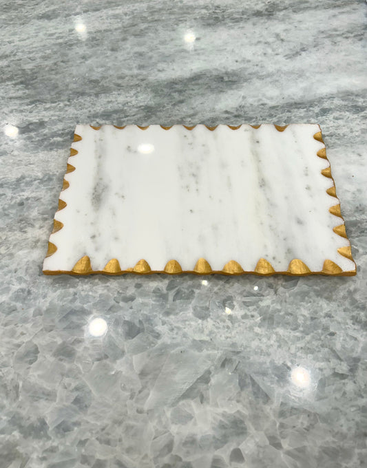 Gold Edged Marble Tray